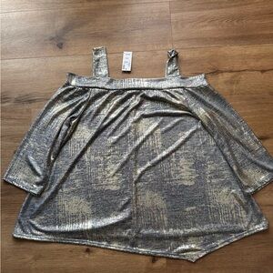 Avenue Metallic Silver Tank Top
